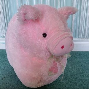 Large Pink Plush Grunting Toy Stuffy Pig NWOT
